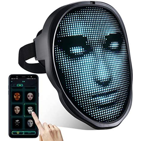 Battery Operated Halloween Mask With Bluetooth Programmable Led Light