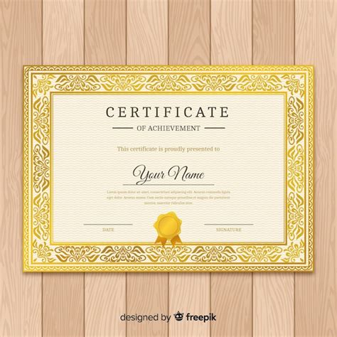 Free Vector Classic Certificate Template