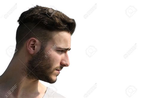 Portrait Profile Shot Of Young Mans Face Looking To A
