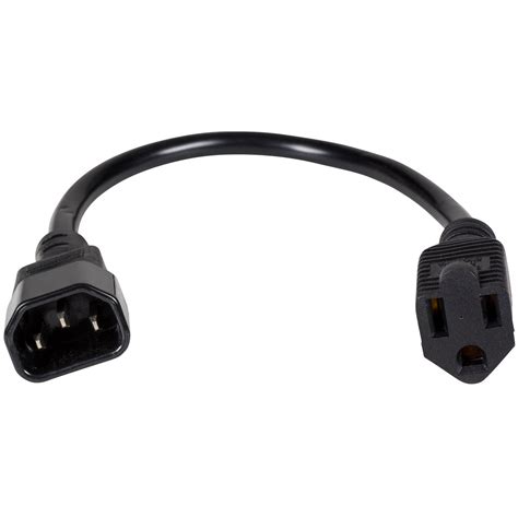 Iec Male To Edison Style Female Power Cord Adapter 16 3 Ebay
