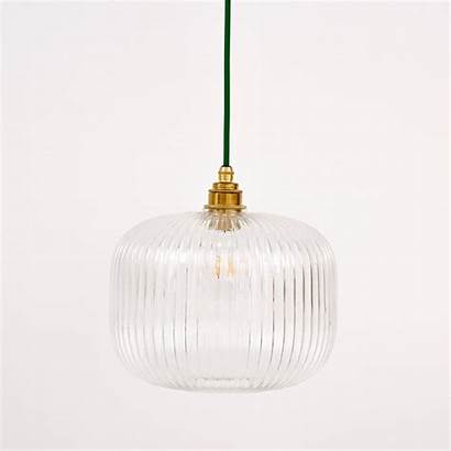 Glass Pendant Reeded Lights Bell Spark Clear