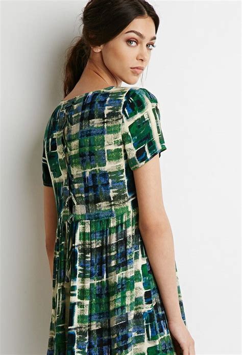 Forever 21 Abstract Plaid Babydoll Dress Trendy Fall Fashion Dresses