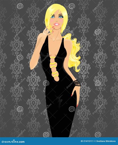 Glamour Blonde Girl Stock Vector Illustration Of Adult 21415111