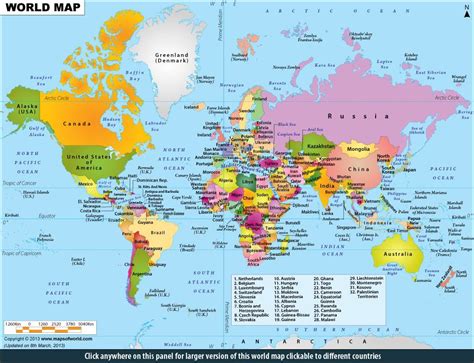 World Map Clickable To The All Countries Map Of The World