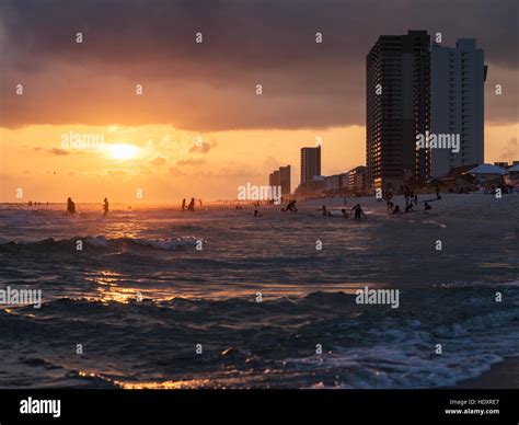 Panama City Beach Florida At Sunset Stock Photo Alamy