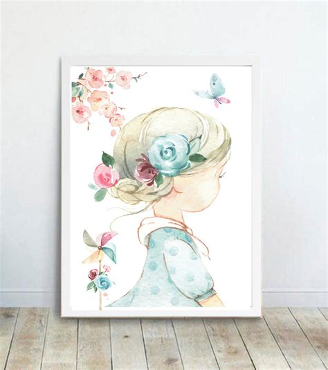 Kit Quadros Decorativos Kit Menina Jardim Aquarela Elo7