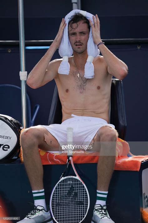 Daniil Medvedev In Between Sets During The Fourth Round Match Of The