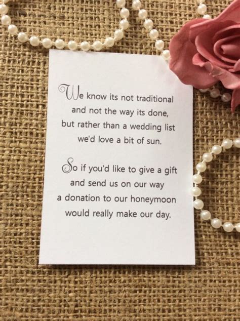 Wedding gift list wording explained. Details about 25 /50 WEDDING GIFT MONEY POEM SMALL CARDS ...