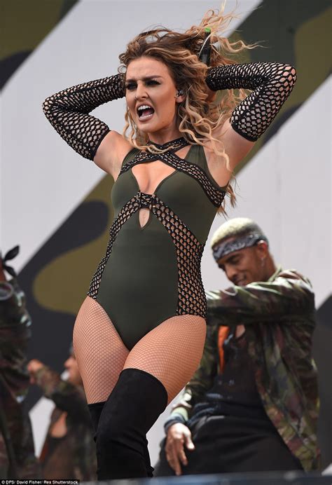 Perrie Edwards Flashes Her Peachy Bottom In Raunchy Fishnets And Leotard As Babe Mix Celebrate