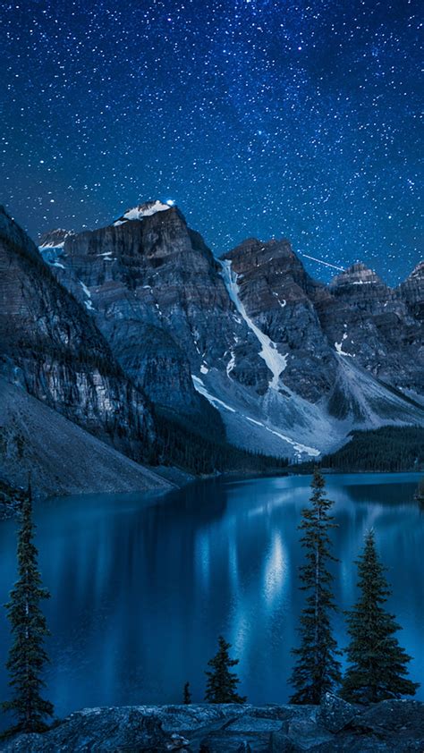 Night Skies Over Moraine Lake Banff National Park