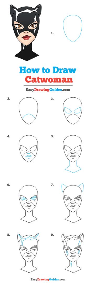 How To Draw Catwoman Really Easy Drawing Tutorial Drawing Tutorial