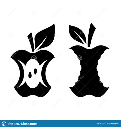 Bitten Apple Vector Icon Stock Vector Illustration Of Biowaste 153225135