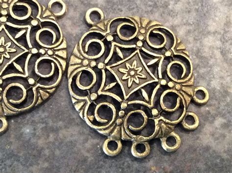 Antique Bronze Filigree Chandelier Earring Findings Package Of Etsy