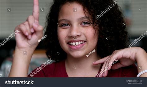 Little Girl Having Eureka Moment Pensive Stock Photo 2029531406