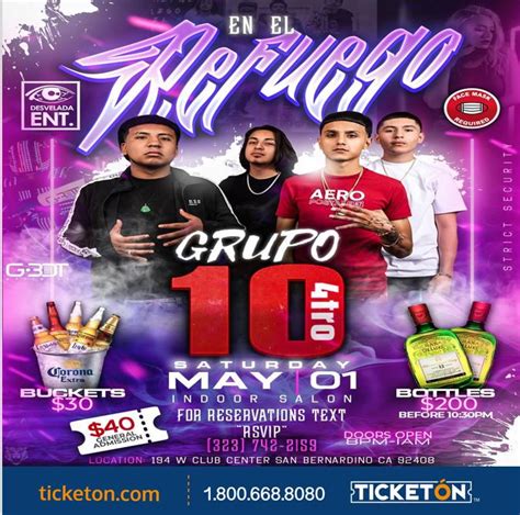 Grupo Diez 4 Tickets The 194 W Club Center San Bernardino On May 01