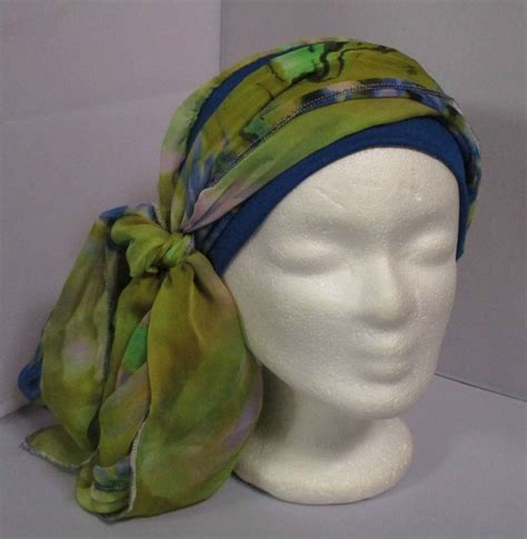 Turban à Nouer Préformé Foulard Bonnet Chapeau Chimio Anis Bleu