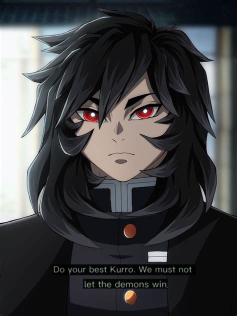 An Anime Character With Red Eyes And Black Hair