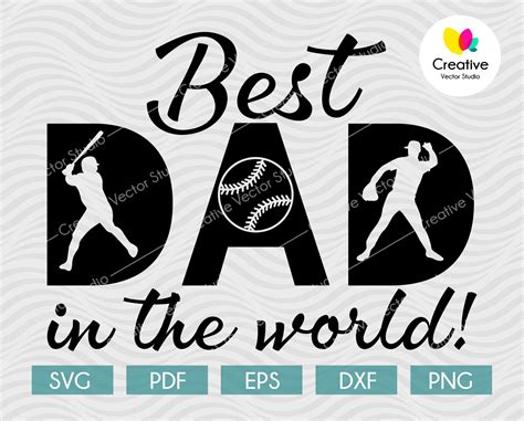 Baseball Dad Svg Best Dad In The World Svg Creative Vector Studio