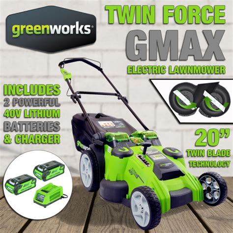 Greenworks Lawn Mower Dual Blade 40v G40lm49db For Sale Online Ebay