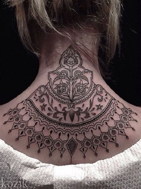 63 Attractive Mandala Neck Tattoos