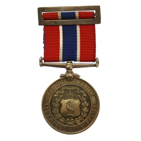 Liverpool City Police Good Service Medal Silver Presented By The