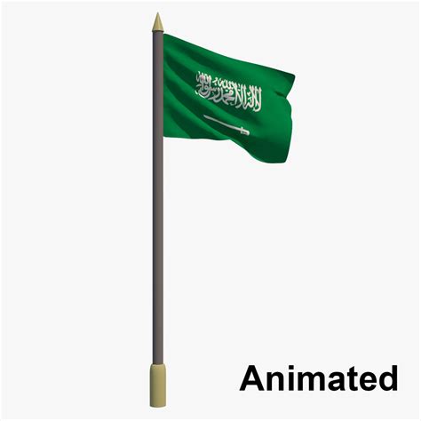 Saudi Arabia Flag Ksa Animated 3d Model 9 Max Fbx Obj Free3d