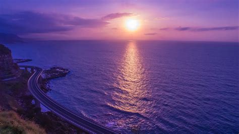 Lilac Sea Sunset Hd Wallpaper 4k Ultra Hd Hd Wallpaper