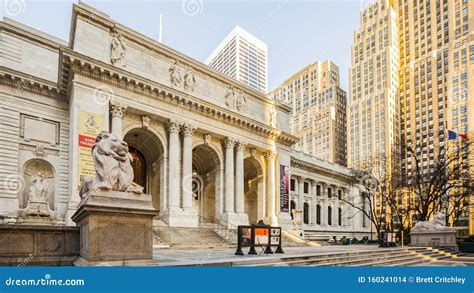Front Entrance New York Public Library Editorial Stock Image Image Of
