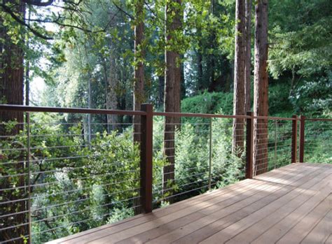 Deck Patio Porch Balcony Cable Railing Moderne Terrasse En Bois