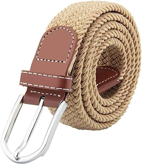 Belt Mens Braided Elastic Stretch Belt Inlay Woven Modern Casual Multi