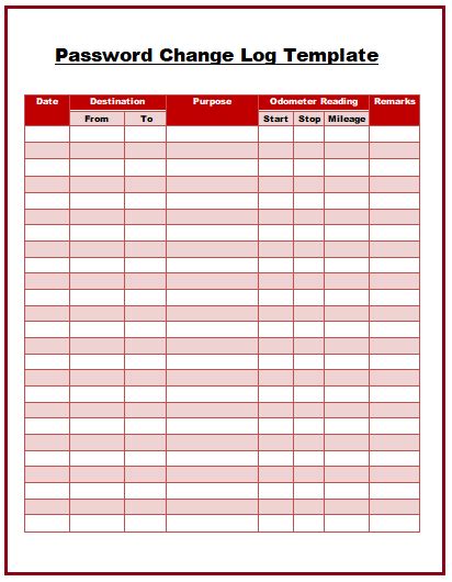 My alternative is to use a free printable password log pdf template to keep my passwords secure inside my home and away from my computer. Password Log Templates | 9+ Free Printable Word, Excel ...