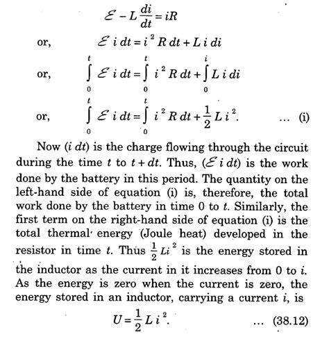 Sirmaam Derive An Expression For Energy Stored In Self Inductance