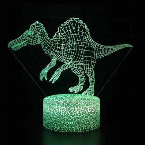 Dinosaur 3d Night Light Led Lamps Seven Colors Touch Led With Remote