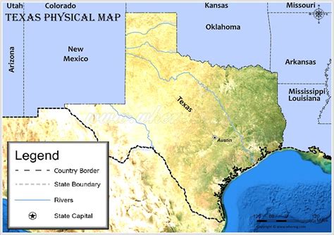 Physical Map Of Texas Check Geographical Features Of The Texas Usa