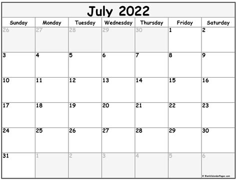 July 2022 Calendar With Week Numbers Get Calendar 2022 Update