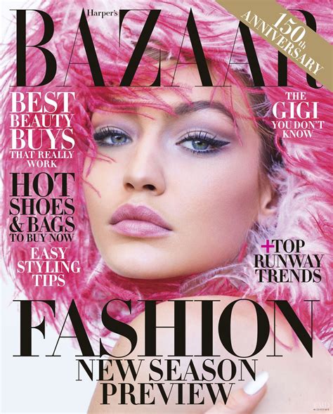 Cover Of Harpers Bazaar Usa With Gigi Hadid June 2017 Id44934
