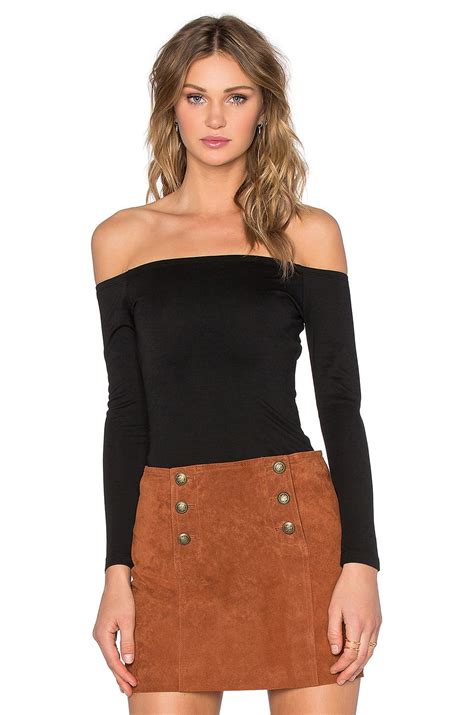 Capulet Shoulderless Bodysuit In Black Ponte At Revolveclothing