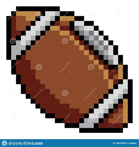 American Football Ball Pixel Art Sports Game Icon Stock Vector