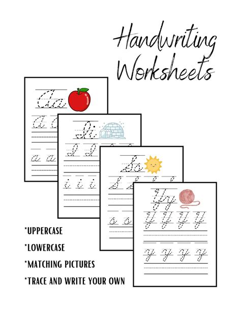 Printable Cursive Handwriting Worksheet Learn To Instant Download Etsy