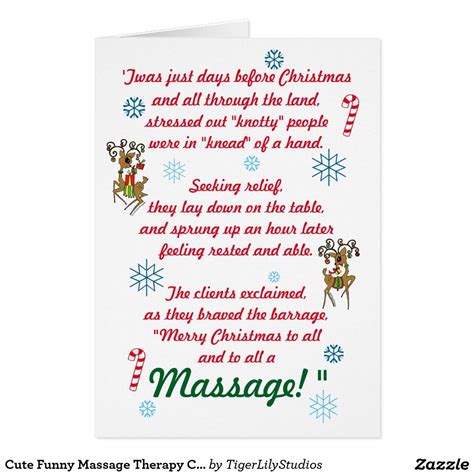 Cute Funny Massage Therapy Christmas Holiday Christmas Holiday Greetings Merry Christmas To All