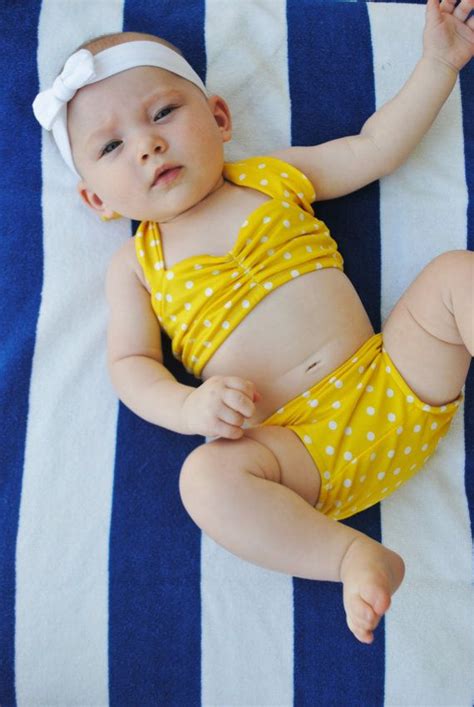 Itsy Bitsy Teeny Weeny Yellow Polka Dot Bikini Baby Swimsuit Baby Bikini