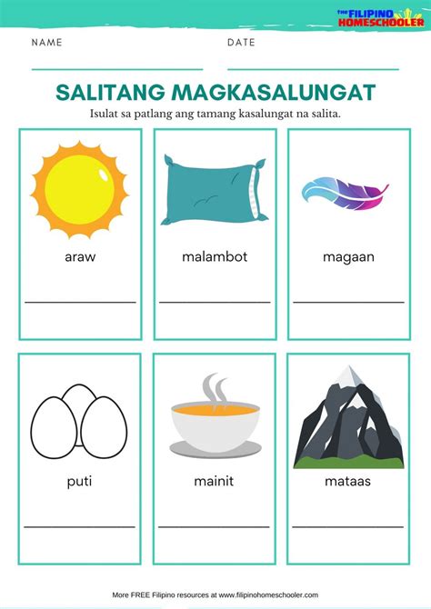 Salitang Magkasalungat Worksheets Set 2 — The Filipino Homeschooler