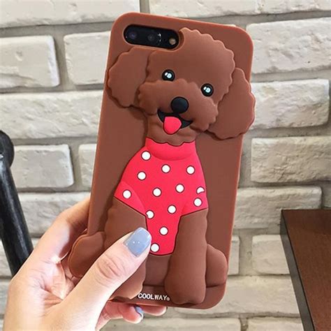 3d Poodle Dog Soft Silicone Phone Case For Iphone Silicone Phone Case