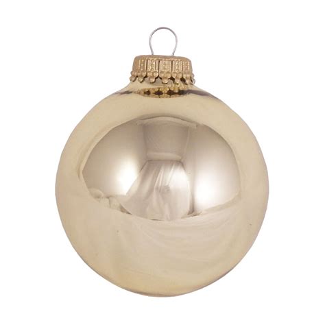 Christmas By Krebs 8ct Tiffany Gold Shiny Glass Christmas Ball