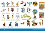 Greek Gods and Mythology Collection Stock Vector - Illustration of ...