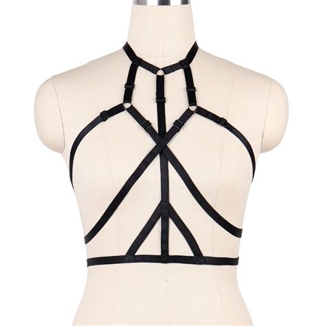 jlx harness women body harness crop top spandex adjust cage bra harness sexy body stocking goth
