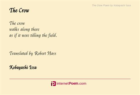 The Crow Poem By Kobayashi Issa
