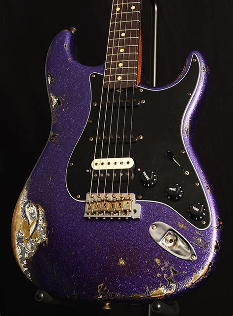 Used Fender Custom Shop 1959 Stratocaster Hss Heavy Relic Purple Spark