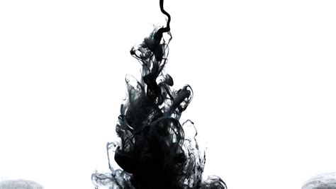 Drop Black Ink In To Water In Glass Slow Motion Royalty Free Video