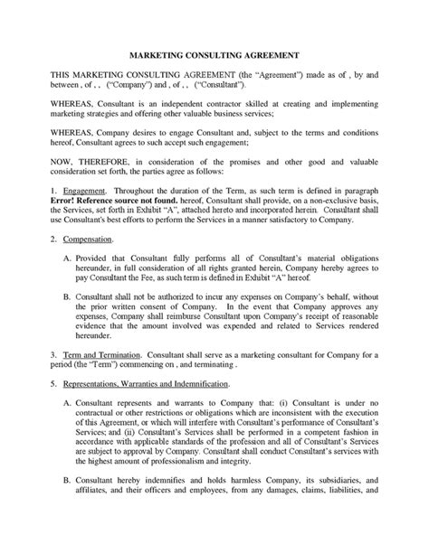 Marketing Consulting Agreement Template In Word And Pdf Formats